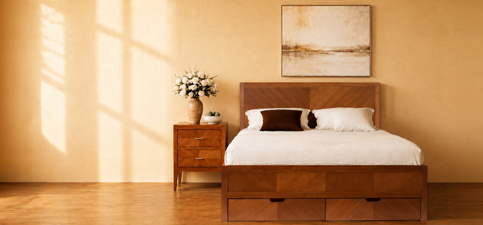 Modern bedroom home decor showcase