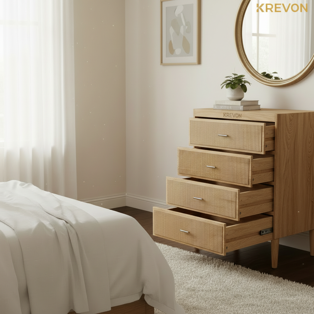 三斗柜抽屉打开 - 带KREVON水印