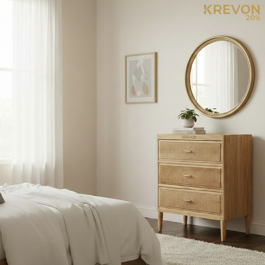 三斗柜卧室场景 - 带KREVON水印