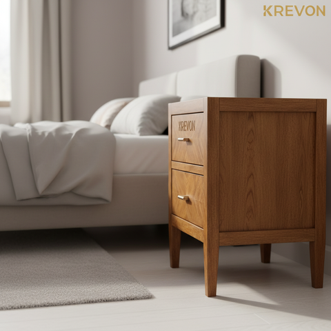 Nightstand side view with KREVON watermark