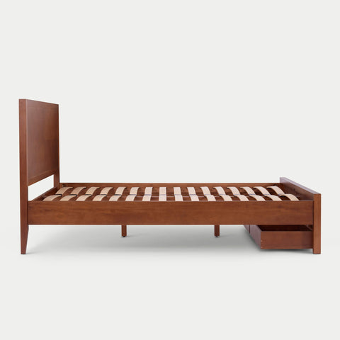 A solid hardwood frame reinforced with a high-density core ensures a rock-solid foundation. With a weight capacity of up to 1,000 lbs, this bed is designed for a lifetime of noise-free performance.